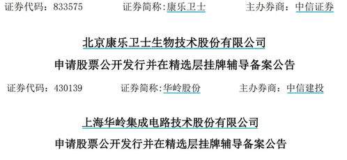 北交所動態追蹤 志晟信息與中設咨詢啟動打新，康樂衛士、華嶺股份步入輔導期